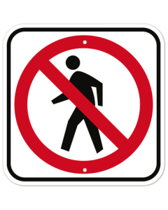 MUTCD No Pedestrian Crossing With Graphic R9-3A Sign