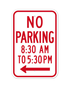 MUTCD No Parking Specify Times Right Arrow R7-2A Sign