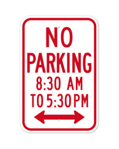 MUTCD No Parking Specify Times Double Arrow R7-2A Sign