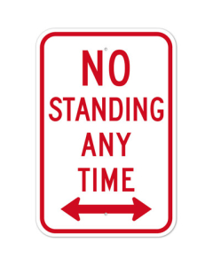 MUTCD No Standing Any Time Double Arrow R7-4 Sign