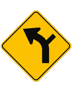 MUTCD Left Turn Arrow W1-10 Sign