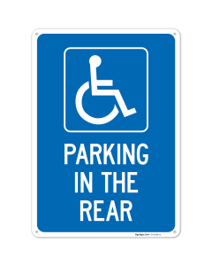 Parking In The Rear Handicap Parking Sign,