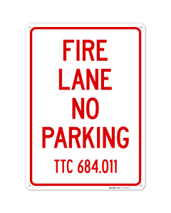 Texas Fire Lane No Parking Sign,