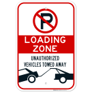 No Parking Symbol Sign, Loading Zone Sign