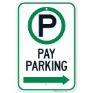 Pay Parking With Right Arrow Sign