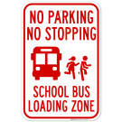 No Parking School Bus Loading Zone Sign