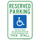 Wisconsin Handicap Parking Sign, Vet Dis Plates or State Disabled Card