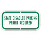 New York Handicap Parking Sign, State Disabled Parking Permit Required