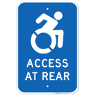 New York Handicap Parking Sign, Access At Rear With Symbol Sign
