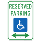 Federal Handicap Parking Sign, Reserved Parking Handicapped Symbol With Both Side Arrow Sign