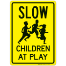 Slow Children At Play Sign, Traffic Sign