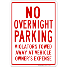 No Overnight Parking Sign