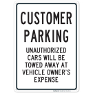 Customer Parking Sign