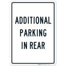 Additional Parking In Rear Sign