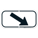 Down Diagonal Black Right Arrow Sign