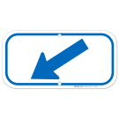 Down Diagonal Blue Left Arrow Sign