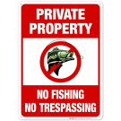 Private Property No Trespassing No Fishing Sign