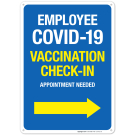 Employee Covid-19 Sign, Covid Vaccine Sign, (SI-6437)