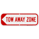 Tow Away Zone Left Arrow Sign