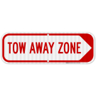 Tow Away Zone Right Arrow Sign