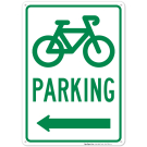 Bicycle Symbol Parking Left Arrow Sign