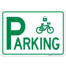 Parking With Cycle And Lock Sign