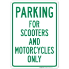 Parking For Scooters And Motorcycles Sign
