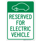 Reserved For Electric Vehicle With Graphic Sign