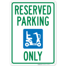 Reserved Parking For Electric Cart Only With Graphic Sign