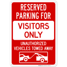 Reserved Parking For Visitors Only Sign