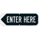 Enter Here Left Arrow Sign