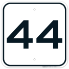 Parking Lot Number 44 Sign