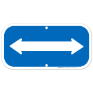 Bidirectional Arrow Blue Reversed Sign