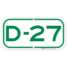 Parking Space D-27 Sign