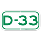 Parking Space D-33 Sign