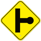 T Junction Road Right Sign