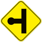 T Junction Road Left Sign