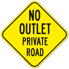 No Outlet Private Road Sign
