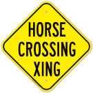 Horse Crossing Ahead Sign