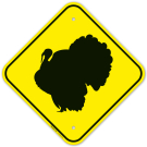 Turkey Crossing Graphic Sign
