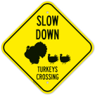 Slow Down Turkeys Crossing Sign