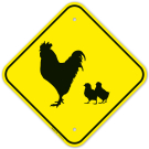 Hen With Chicks Crossing Sign