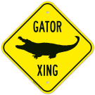 Alligator Corssing Crossing Sign