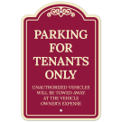 Parking For Tenants Only Unauthorized Vehicles Towed Away Décor Sign