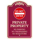 Private Property No Parking Trespassing Or Solicitors Décor Sign