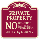 No Soliciting Trespassing Resident Parking Only Décor Sign