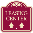 Leasing Center With Upward Arrows Décor Sign