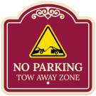 No Parking Tow Away Zone With Décor Sign