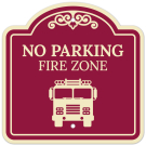 No Parking Fire Zone With Décor Sign