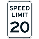 Speed Limit 20 MPH Sign